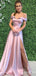 Sexy Off-the-shoulder High Slit Evening Gown Long Prom Dresses with Pleats ,WGP702