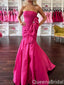 Gorgeous Fuchsia Strapless Mermaid Bow Long Party Dress Prom Dresses ,WGP1874