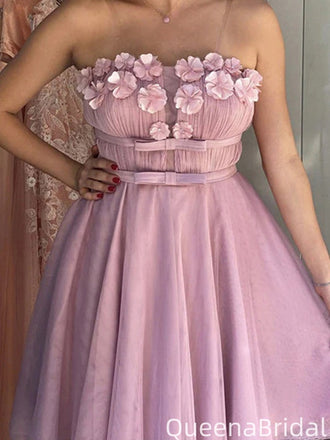 Elegant Strapless A-line Short Mini Homecoming Dress,QB1062