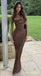 Gorgeous Brown Mermaid Long Party Dress Prom Dresses ,WGP1878