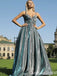 Sparkle V Neck Spaghetti Straps A-line Evening Gown Maxi Long Evening Party Prom Dresses ,WGP1200