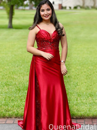 Gorgeous Spaghetti Strap V-neck Mermaid Long Formal Gown to Impress,WGP2034