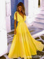 Sexy Yellow Plunging A-line Evening Gown Maxi Long Formal Dresses Prom Dresses,WGP923