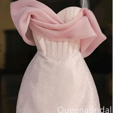 Elegant High End Pink Spaghetti Straps Graduation Party Short Homecoming Dresses Formal Evening Party Dresses, QB0836