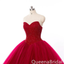 Sparkle Red Strapless A-line Ball Gown Lace Up Back Long Prom Dresses to Impress with Train,WGP1330