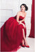 Sparkle Red Strapless A-line Ball Gown Lace Up Back Long Prom Dresses to Impress with Train,WGP1330