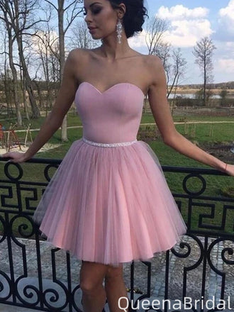Gorgeous Strapless Sweetheart A-line Short Mini Homecoming Dress,QB1064