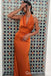 Gorgeous Halter Open Back Burnt-Orange Mermaid Long Party Dress Prom Dresses ,WGP1879