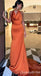 Gorgeous Halter Open Back Burnt-Orange Mermaid Long Party Dress Prom Dresses ,WGP1879