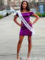 Formal Off-shoulder Sheath Short Mini Homecoming Dress,QB1066