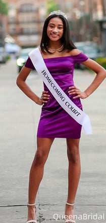 Formal Off-shoulder Sheath Short Mini Homecoming Dress,QB1066