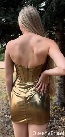 Elegant Strapless Sheath Short Mini Homecoming Dress,QB1067