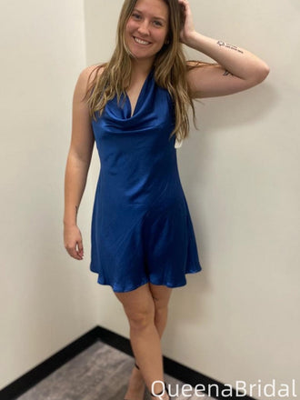 Casual Halter A-line Short Mini Homecoming Dress,QB1070