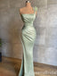 Green One Shoulder Embroidery Mermaid Evening Gown Maxi Long Evening Party Prom Dresses ,WGP1201