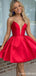 Elegant V-neck Notched Strapless A-line Homecoming Dress Graduation Party Dress,QB0973