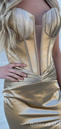 Elegant Strapless Notched Mermaid Long Formal Gown to Impress,WGP2278