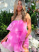 Casual Backless Strapless A-line Homecoming Dress Graduation Party Dress,QB0974