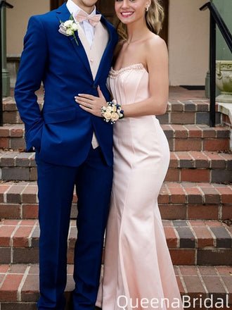 Elegant Strapless Scoop Mermaid Long Prom Dress Ideas, Evening Party Dresses,WGP2018