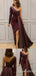 Sexy One Shoulder Lace Appliques One Long Sleeve Side Slit Mermaid Evening Gown Maxi Long Formal Dresses Prom Dresses ,WGP927