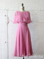 Stylish Pink A-line Party Dress Midi Length Long Prom Dresses to Impress ,WGP1539