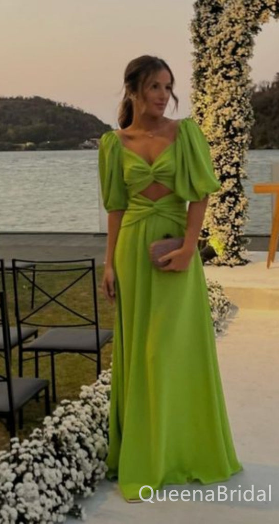 Stylish Green Sweetheart A-line Long Prom Dresses to Impress ,WGP1540