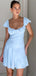 Elegant Light Blue Simple Cheap A-Line Short Homecoming Dresses, QB0510