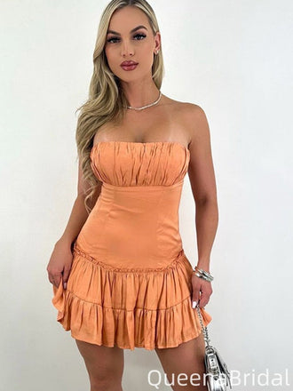 Elegant Tight Strapless A-line Homecoming Dress Graduation Party Dress,QB0975