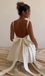 Sexy Open Back Unique A-line White Square Neck Short Homecoming Dresses with Bow, QB0567