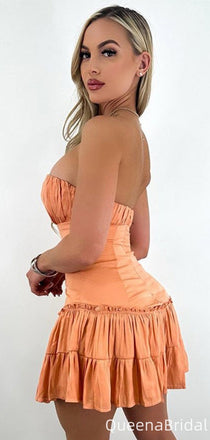 Elegant Tight Strapless A-line Homecoming Dress Graduation Party Dress,QB0975