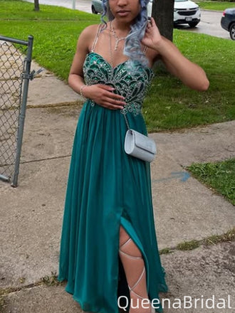 Elegant Spaghetti Strap A-line Long Formal Gown to Impress,WGP2169