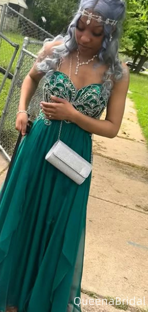 Elegant Spaghetti Strap A-line Long Formal Gown to Impress,WGP2169
