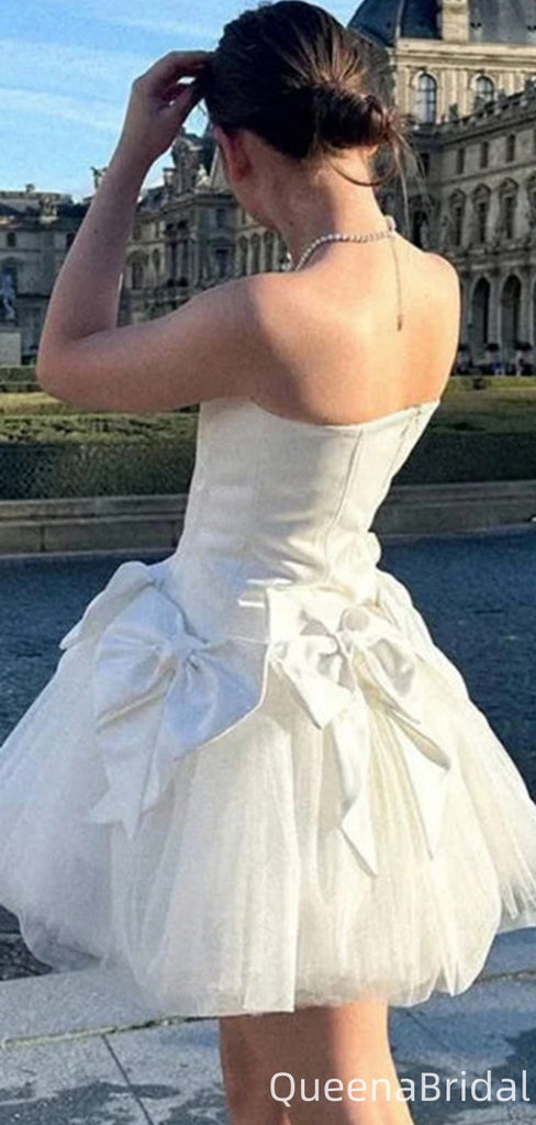 Elegant Bateau Strapless A-line Homecoming Dress Graduation Party Dress,QB0976