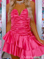 Elegant Strapless V-neck A-line Short Mini Homecoming Dress,QB1087