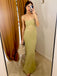 Elegant Light Brown Spaghetti Strap Mermaid Sleeveless Evening Prom Dresses,WGP517