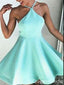 Sexy Elegant Open Back Simple A-line Short Homecoming Dresses With Pleats ,QB0651