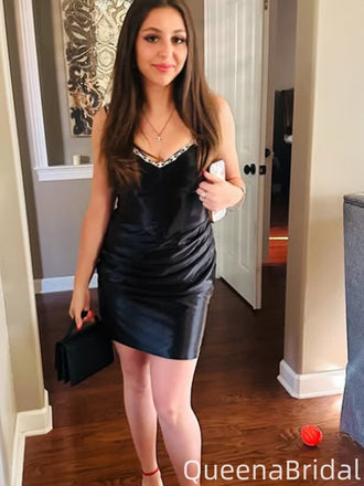 Formal Spaghetti Strap Sweetheart Sheath Short Mini Homecoming Dress,QB0990