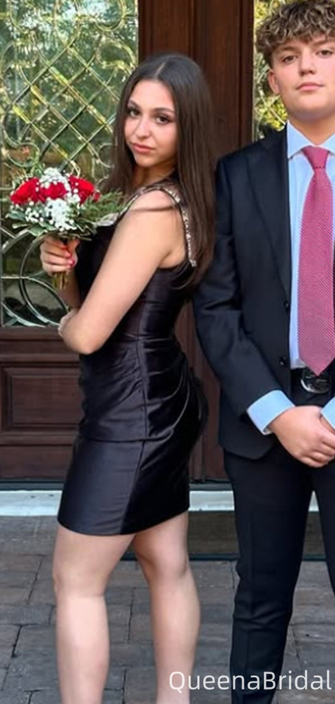 Formal Spaghetti Strap Sweetheart Sheath Short Mini Homecoming Dress,QB0990