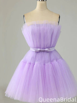 Elegant Strapless A-line Short Mini Homecoming Dress,QB1089