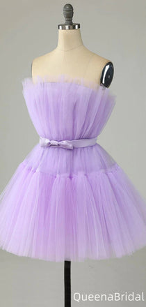 Elegant Strapless A-line Short Mini Homecoming Dress,QB1089