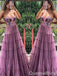 Grape A-line Floral Appliques Sweetheart Strapless Evening Gown Maxi Long Evening Party Prom Dresses ,WGP998