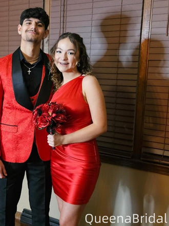 Formal One-shoulder Sheath Homecoming Dress Graduation Party Dress,QB0978