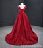 Sparkle Red High Low Lace Up Back Long Prom Dresses to Impress with Train,WGP1336