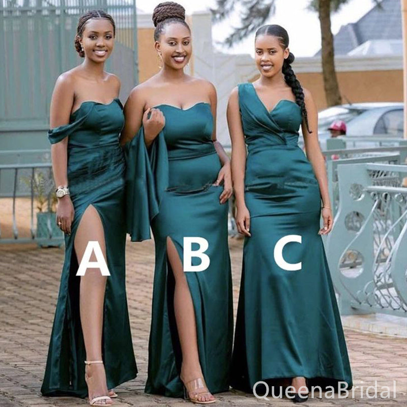 Mismatched Green Mermaid Long Bridesmaid Dresses , BDS0180