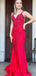 Elegant Red Strapless Simple Spaghetti Strap Beading Evening Prom Dresses,WGP484