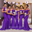 Mismached Purple Mermaid Long Simple Cheap Bridesmaid Dresses,BDS0176