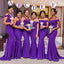 Mismached Purple Mermaid Long Simple Cheap Bridesmaid Dresses,BDS0176