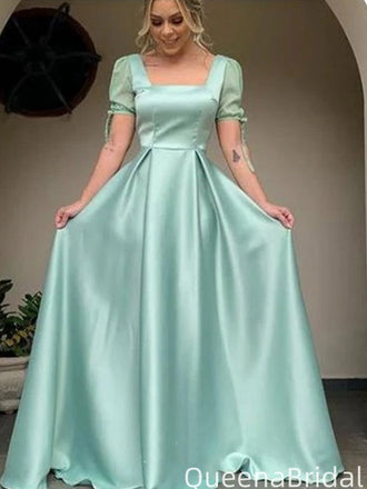Elegant Square Short Sleeves A-line Long Formal Gown to Impress,WGP2024