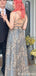 Casual Spaghetti Strap V-neck A-line Long Prom Dress Ideas, Evening Party Dresses,WGP1996