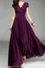 Stylish V Neck A-line Party Dress Long Prom Dresses to Impress ,WGP1522