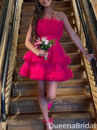 Gorgeous Strapless A-line Homecoming Dress Graduation Party Dress,QB0979